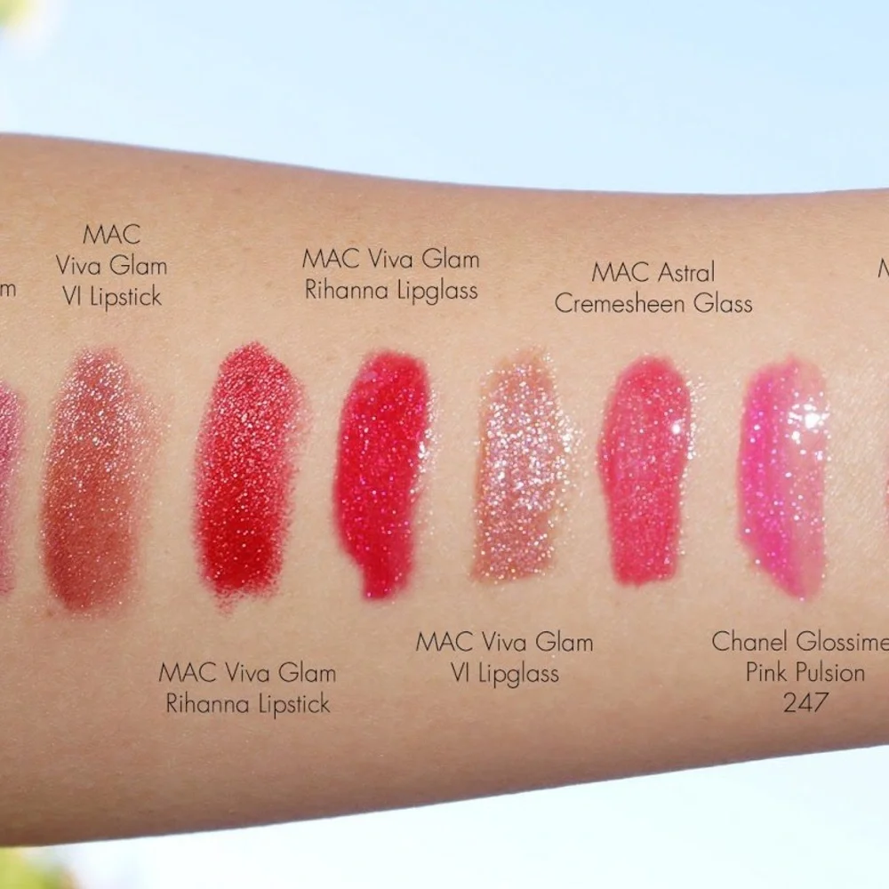 MAC Lipglass Viva Glam Rihanna Red Metallic Frost Finish Lip Gloss New In Box